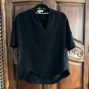 Halston hi- low black top- size S